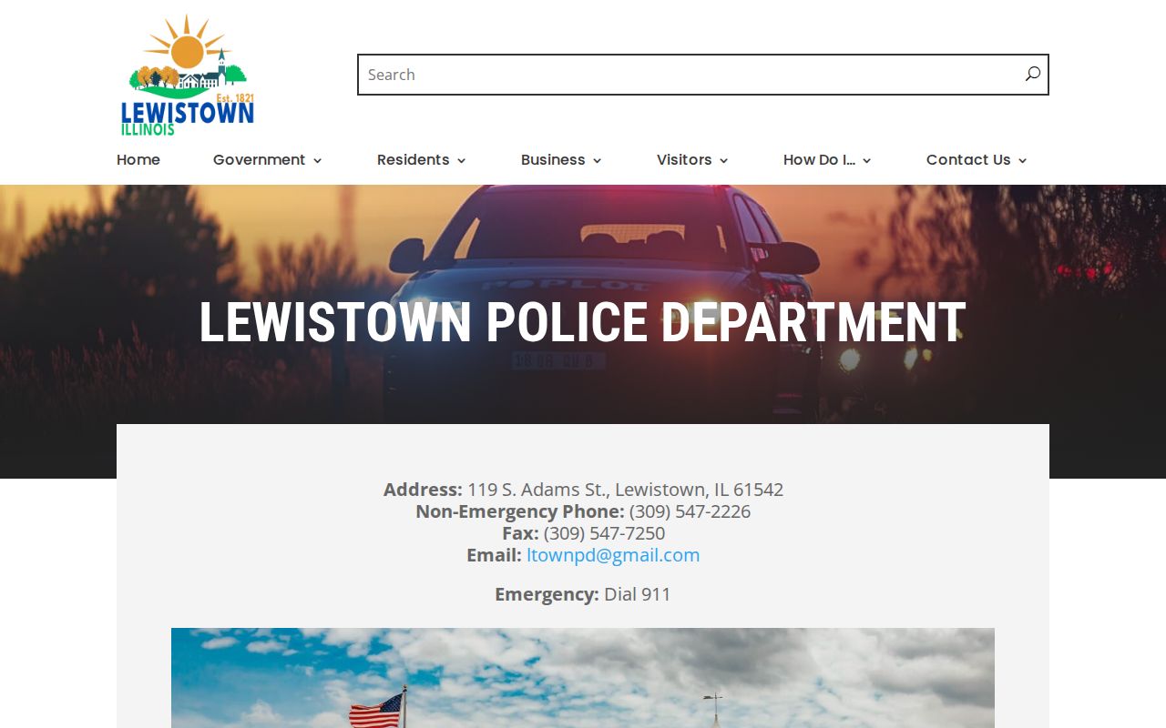 Lewistown criminal history police department contact page