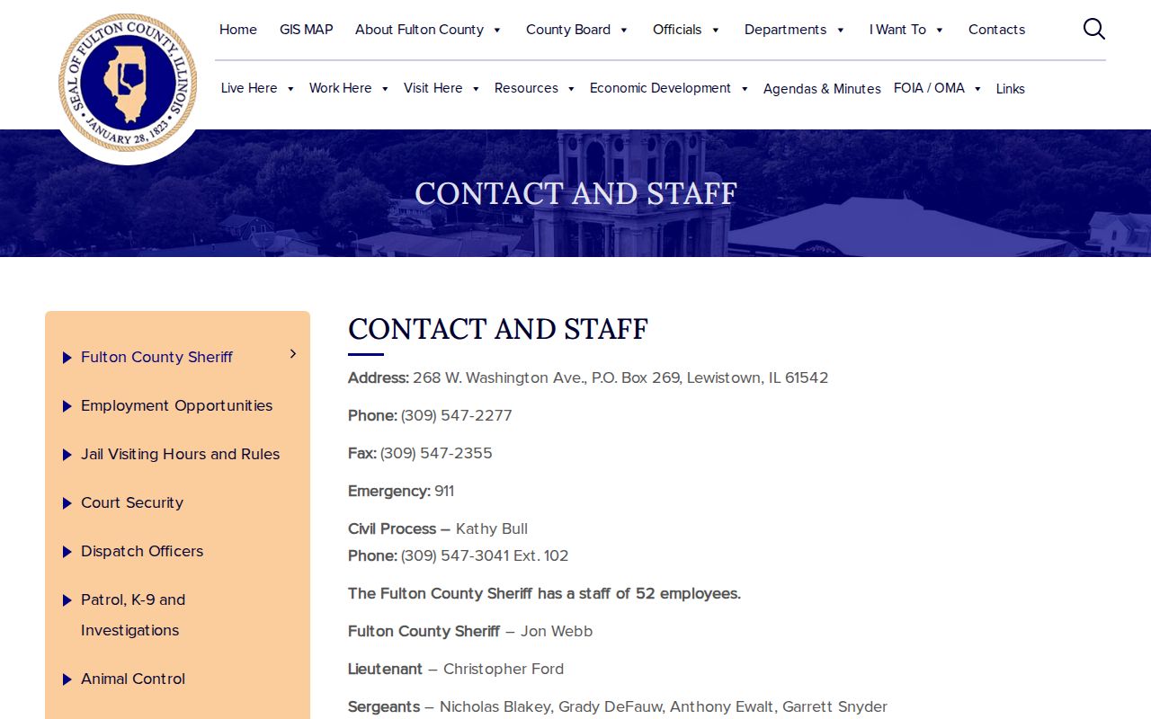 Fulton County arrest history Sheriff contact page