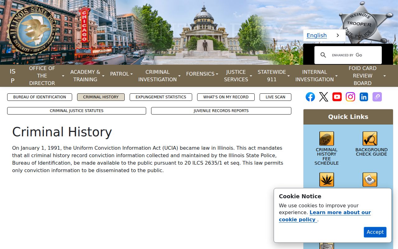 Illinois State Police criminal history services overview